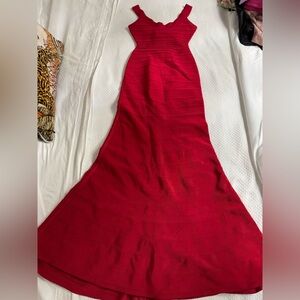 Hervé Leger Long red designer dress